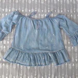 Denim OTS Boho Gypsy Top Sz M/L